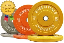 Bumper Plate with Steel Hub 100 Lb Set Color