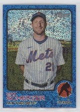 2022 Topps Heritage High Number Chrome Blue Sparkle Max Scherzer #641 vs5