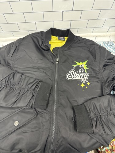 The Hundreds Adam Bomb Starry Mens Bomber Jacket Black Yellow Small Streetwear
