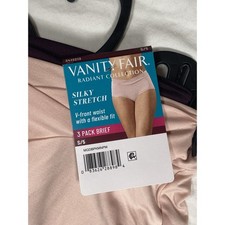 Vanity Fair Briefs Women's S/5 Silky Stretch V-Front Waist Radiant 2 Pair Lot