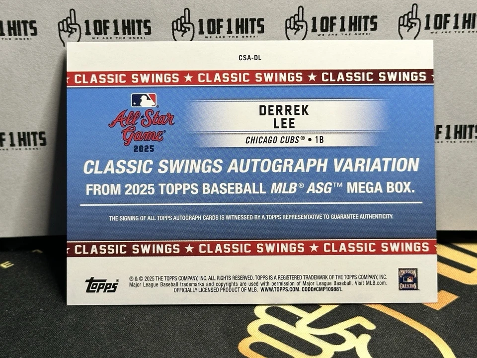 2025 Topps MLB All Star Game Derrek Lee Classic Swings Auto Holo SP Foto 2 de 2