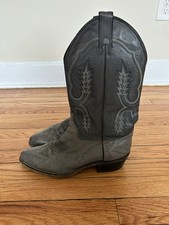 Vintage Abilene Cowboy Boots Mens 9 D Gray Marble Western Boots 6725