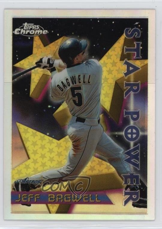 1996 Topps Chrome Star Power Refractor Jeff Bagwell #4 HOF 3t8