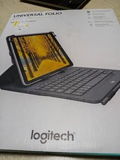 Logitech Universal Wireless Keyboard Folio Cover Case w/ Pencil Holder iPad 2019