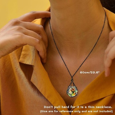 DND Dice Cage Necklace for D20 Dice Dungeons and Dragons Gamers Stainless Ste...
