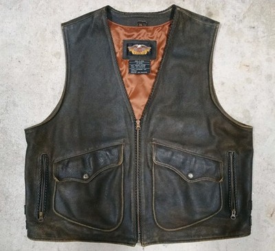 Harley Davidson Vest Billings Leather Sz XXL 2XL RARE