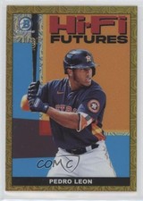2022 Bowman Hi-Fi Futures Mega Box Gold Mojo Refractor 17/50 Pedro Leon 0i1b