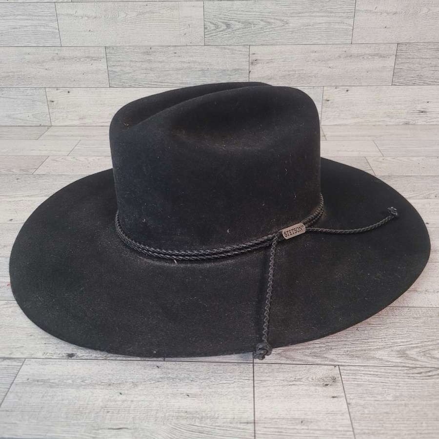 Men's Stetson Carson Western 4X Beaver Felt Black Cowboy Hat Size