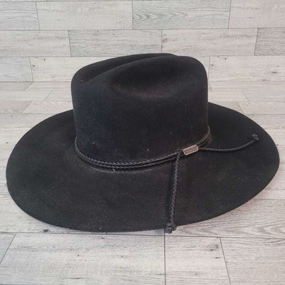 Men's Stetson Carson Western 4X Beaver Felt Black Cowboy Hat Size