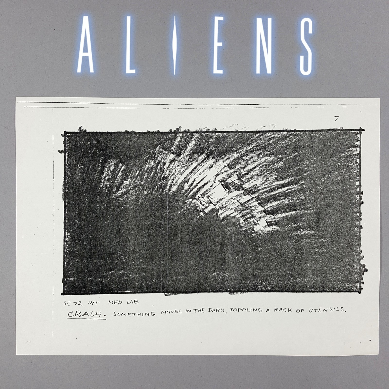 Aliens (1986) - Production Used Storyboard, Something Crashes in the Dark, COA