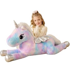 Giant Unicorn Stuffed Animal Plush Toy,Large Winged Unicorn Jumbo 43" Big Siz