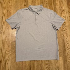 Vuori Knit Polo Twill Shirt Men s Large Short Sleeve Performance Golf V1004