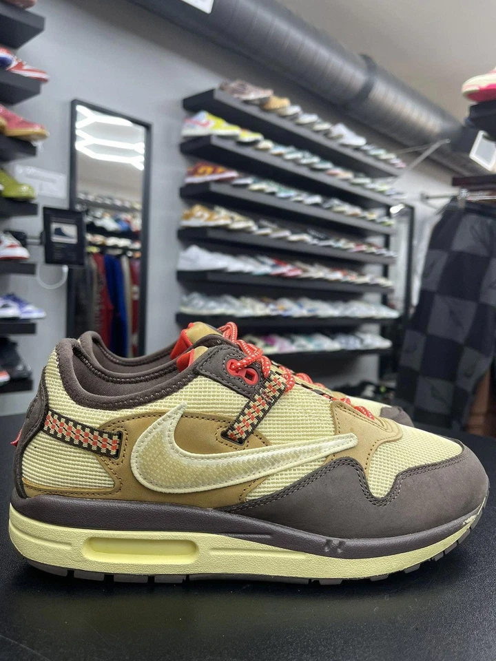 Size 8.5 - Nike Air Max 1 Travis Scott Cactus Jack Brown - Image 3 of 4