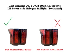 OEM 21-23 Kia Sorento Halogen (Horizontal) LH Left Driver Tail Light 92401-R5000