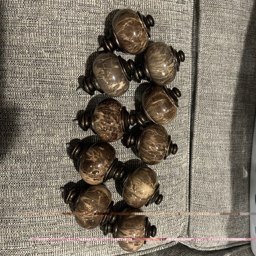 KAMANINA Marbled Replacement Finials for 1 or 7/8 Inch Curtain Rods