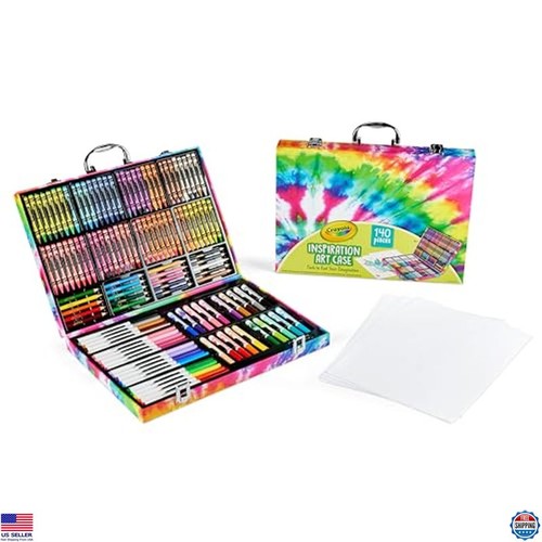 Coloring Art Case Set 140ct - Tie-Dye Supplies for Kids, Travel Drawing Kit - Picture 2 of 6
