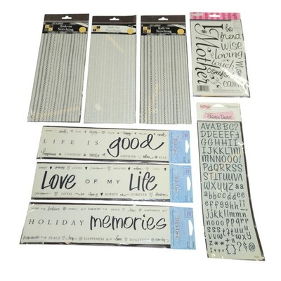 Lot 8 Scrapbooking Rub-on Transfers DCWV Desi Views Reminisce Royal Langnickel