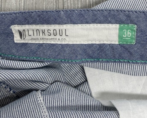 Bermudas Linksoul Para Hombre Gris Blanco Rayas Elastizadas Causal Talla 36 - Imagen 4 de 7