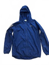 Boys Adidas Blue Hooded Windbreaker Jacket Large