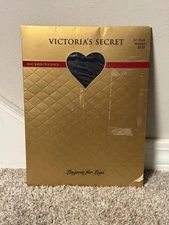 Vintage Victoria's Secret Lingerie for Legs Silky Sheet Stockings BLACK Size MED