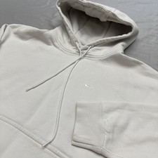 Nike Solo Swoosh Mens Heavy Fleece Hoodie Size L CV0552-030 Rare Phantom White