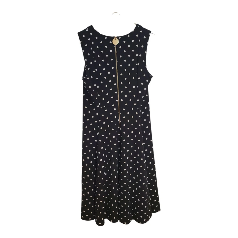 Vestido Calvin Klein Fit 'n Flare Lunares Talla 12, F Cómodo, Ajuste Clásico Foto 4 de 4