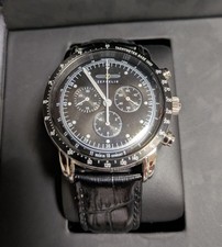 Zeppelin Chronograph Watch Black Leather Strap from Japan