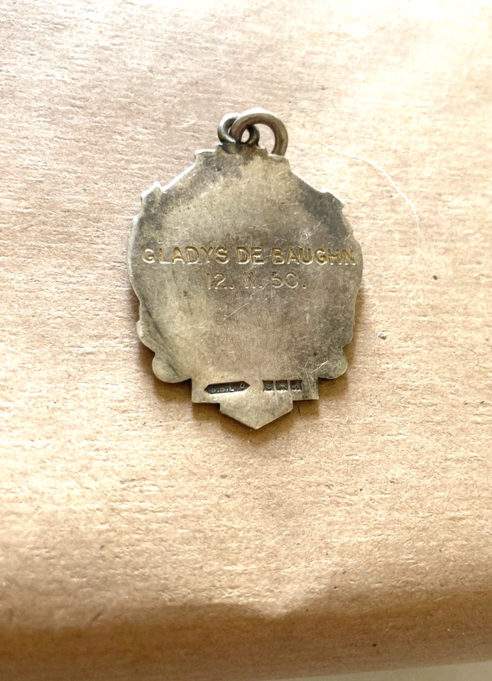 Vintage Silver Amateur Ballroom Dancing Enamel Fob Medal IDMA 1956 - Image 2 of 2