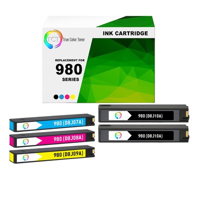 5Pk TCT Compatible For HP 980 OfficeJet X555dn X555xh M585z CMYK Ink Cartridge