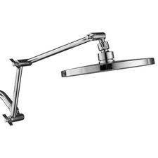 16-inch Shower Head Extension Arm, Brass with Angle and Height, Chrome Finish