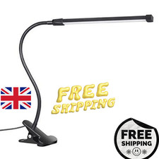 USB Clip On Desk Lamp Flexible Clamp Reading Light LED Bed Table Bedside Night