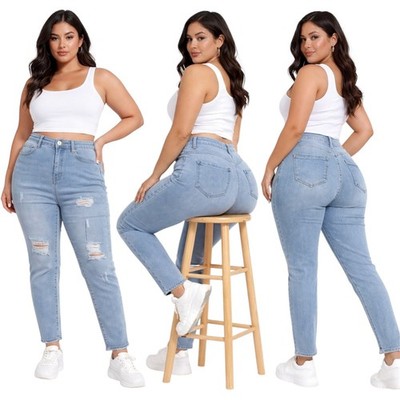 CURVY PUSH UP Damen Jeans Hose Röhre SUPER Stretch Röhrenjeans High Waist J23