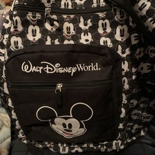 Authentic Walt Disney World Parks Mickey Mouse Faces Backpack Black  White