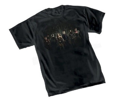 DC JUSTICE LEAGUE MOVIE GROUP SYMBOL Logo - Black Adult Licensed T-Shirt - S-2XL