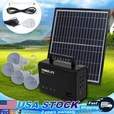 110-220v Portable Power Station 12v 4a Power Generator w/Solar Panel+4 LED Light