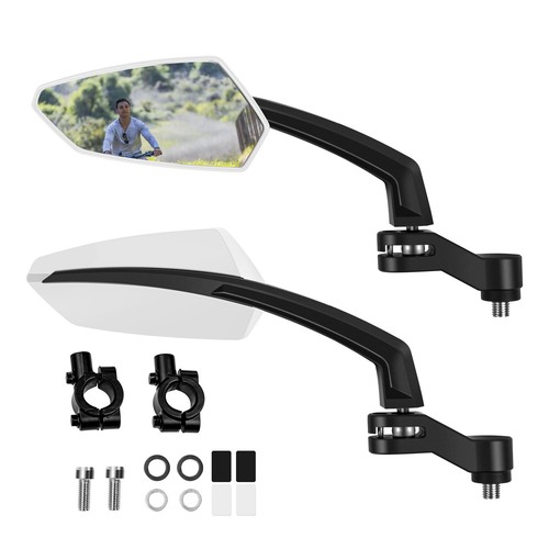 1 Pair Handlebar Mirrors Biking Bike Mirror Handlebar Mount Rotatable Rear View - Picture 8 of 20