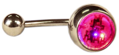 LED Multi Color Light Up Belly Button Navel Ring -Soft, Auto Color Changing 