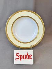 Spode A39 Gold Encrusted Laurel Bands Cream 8" Rim Soup Bowl c. 1911