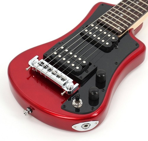 Hofner HCT Shorty Deluxe Chitarra elettrica da viaggio, Rosso, HCT-SH-D-R-0. D - Foto 2 di 7