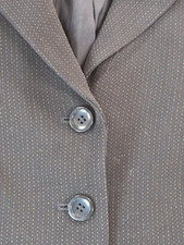 Ann Taylor All Season Wool Blazer Jacket Women Size 4P Black Pinstripe 4 Buttons