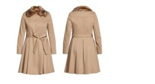 City Chic - Blushing Belle Coat - Taupe - Size 16 Rrp £124.00