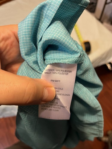 Bimini Bay Men’s SS Button Down Vented Shirt Blue Turquoise Large Polyester - Picture 11 of 15