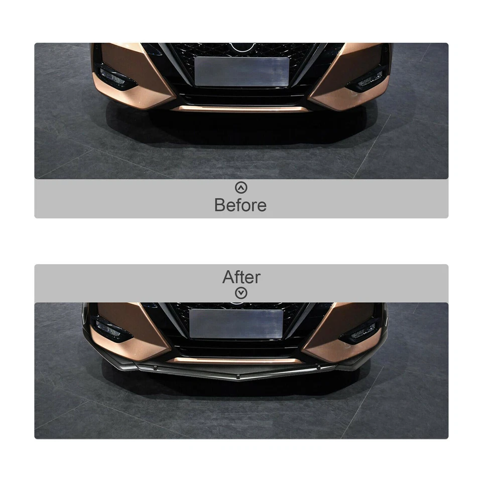 Carbon Fiber Front Bumper Lip Spoiler Splitter For Jaguar XF XE XJ ABS Plastic​ Foto 3 de 4