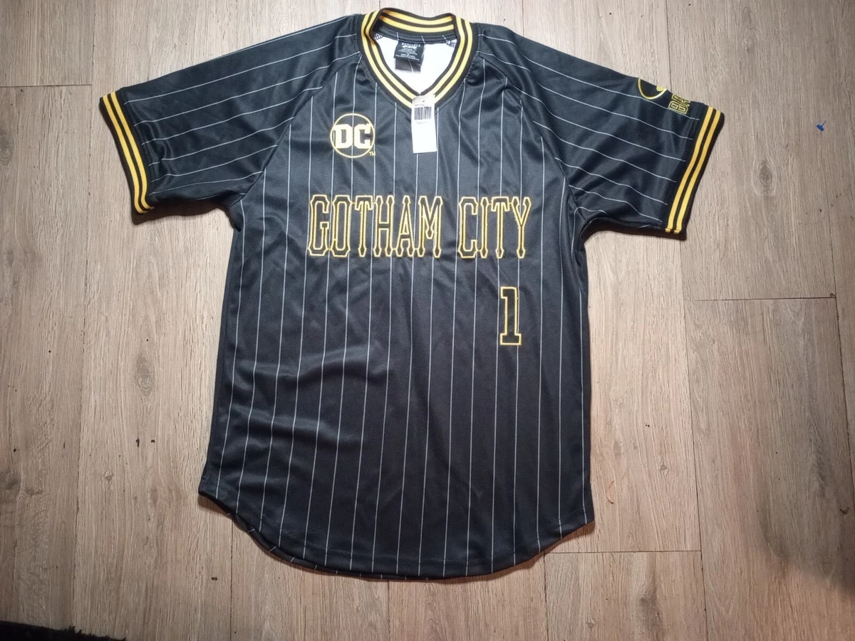 Batman Jersey DC Comics Gotham City Bruce Wayne Pinstripe Box Lunch Mens  small