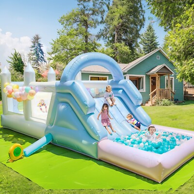 Commercial Macaron PVC Inflatable Obstacle Course Bounce House W/ Sports Castle