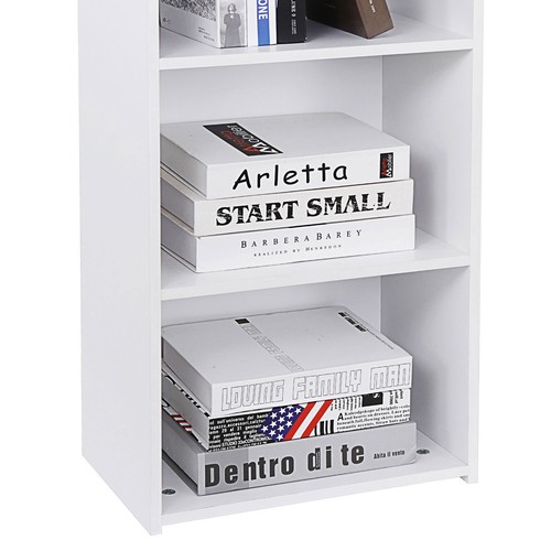 2PCS 5 Tier Bookcase Bookshelf Open Adjustable Shelf Storage Organizer White - Picture 13 of 14