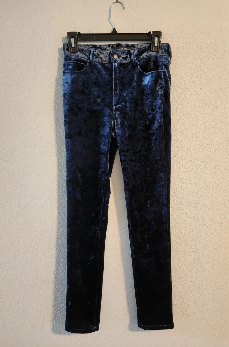 Joe s The Charlie High Rise Skinny Navy Blue crushed velvet jeans size 25