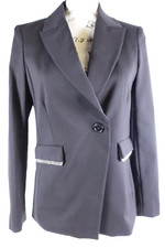 ECRU Women's Blazer Jacket Size 2 Baby Chain Black NWT 275 Career Single Button