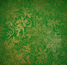 Christmas Fabric By Yard Metallic Gold Foil Poinsettias Green Kaufman Cotton 30