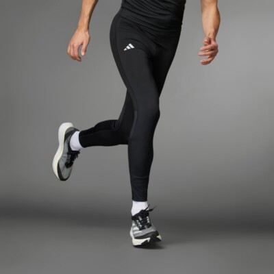 Adidas Adizero Essentials Herren Laufleggings schwarz atmungsaktiv Aeroready